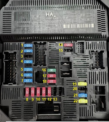 Diagrama de fusibles np300